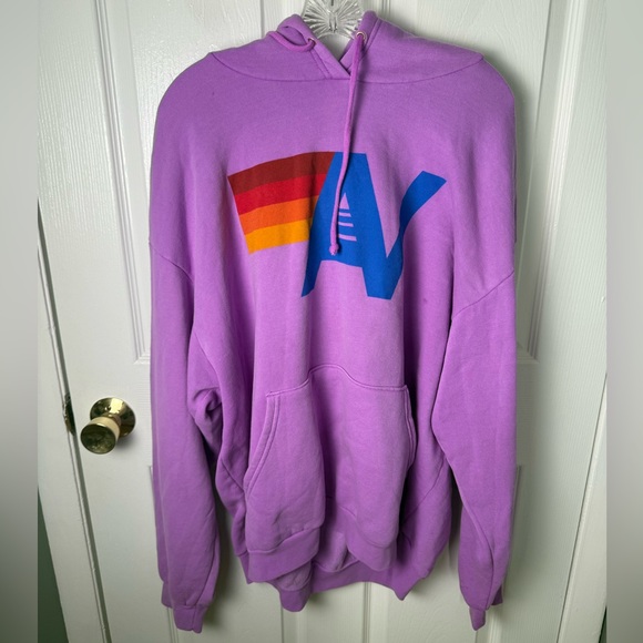 Aviator Nation Logo Hoodie in Neon Purple XL - Picture 2 of 6